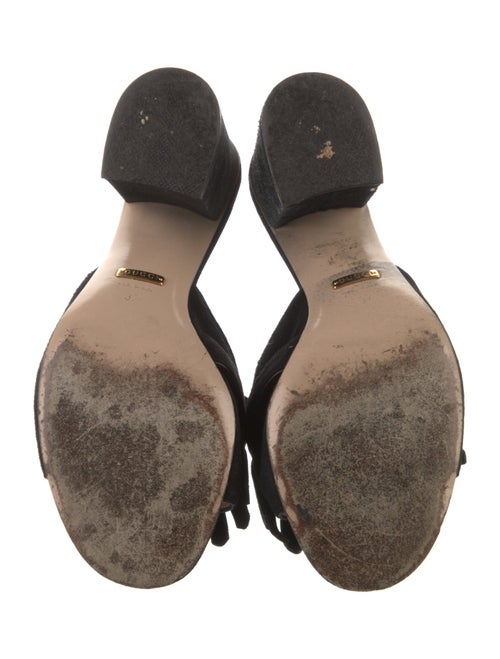 Gucci Double G Logo Suede Mules