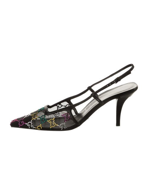 Gucci GG Canvas Mesh Slingback Pumps