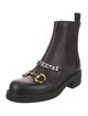 Gucci Chain-Link Accent Leather Chelsea Boots