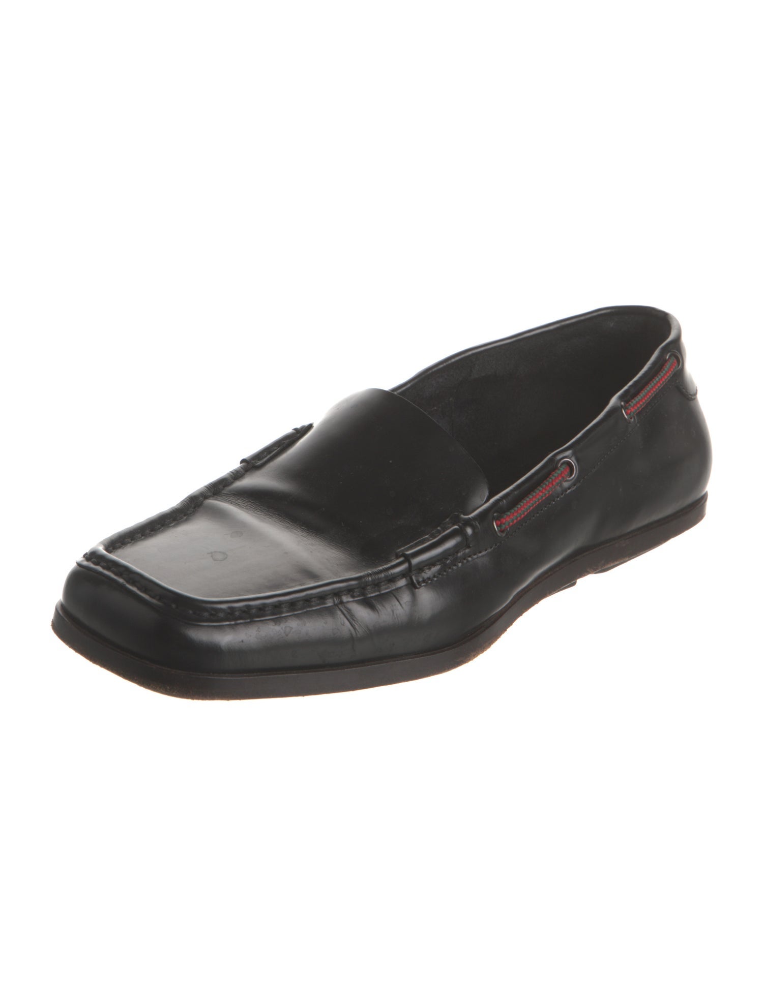 Gucci Web Accent Patent Leather Loafers