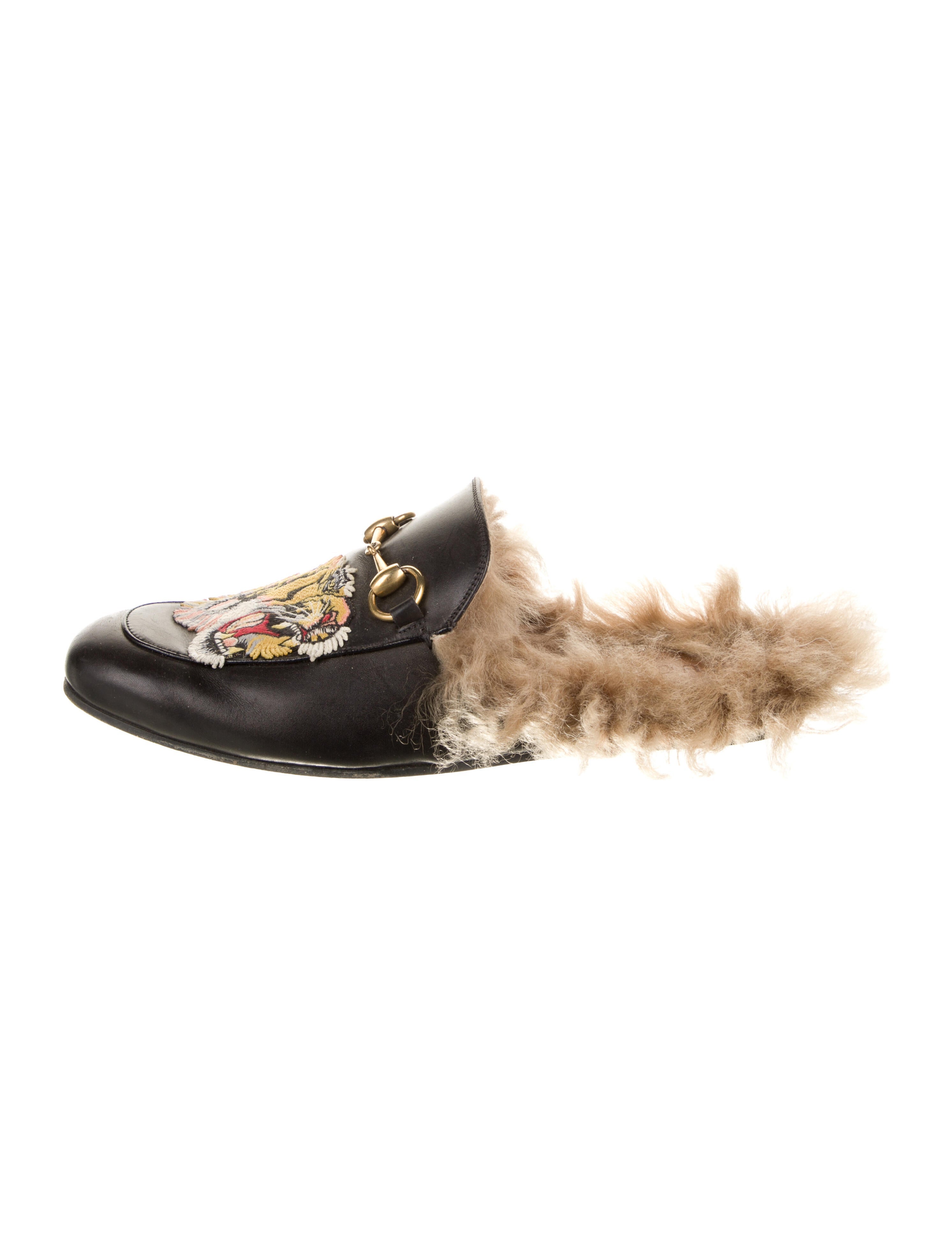 Gucci Horsebit Accent Leather Slippers