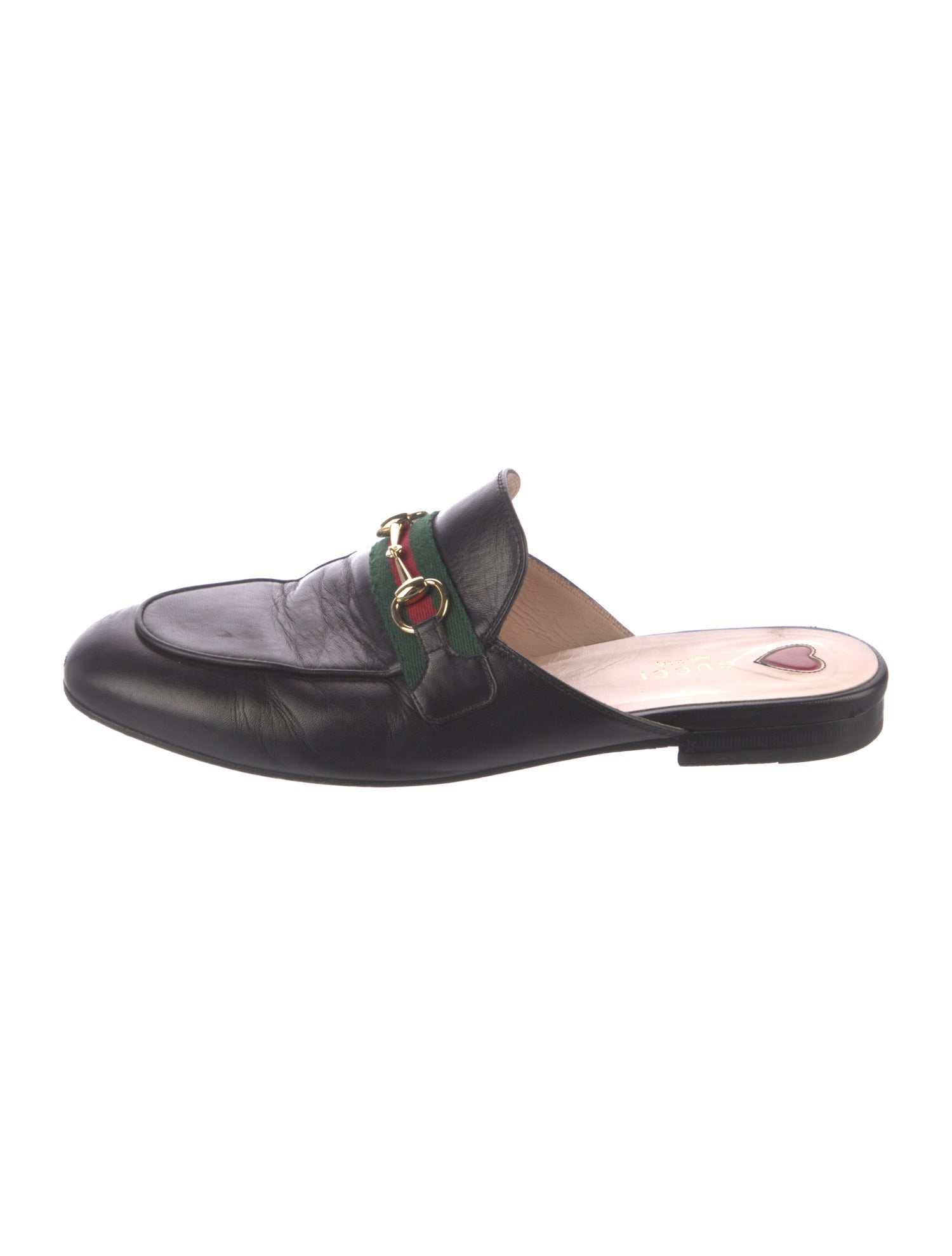 Gucci Web Accent Leather Mules