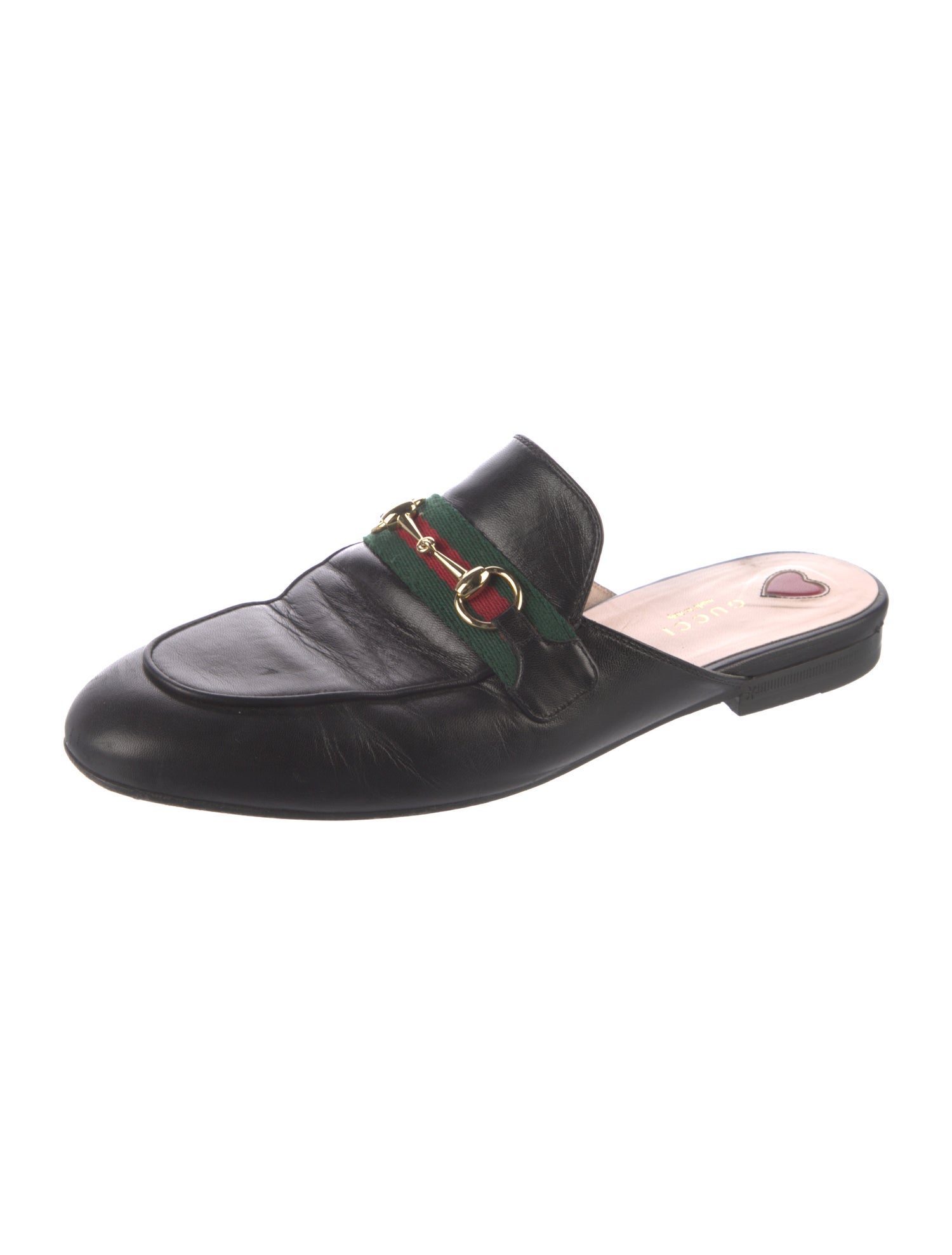 Gucci Web Accent Leather Mules