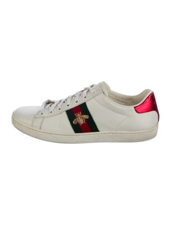 Gucci Web Accent Leather Sneakers