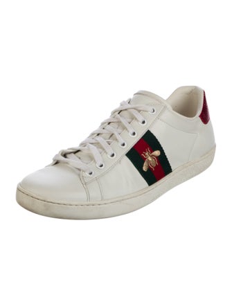 Gucci Web Accent Leather Sneakers