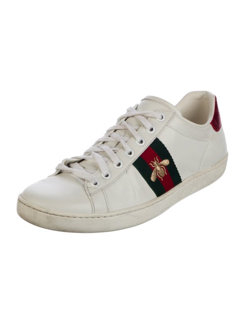 Gucci Web Accent Leather Sneakers