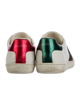 Gucci Web Accent Leather Sneakers