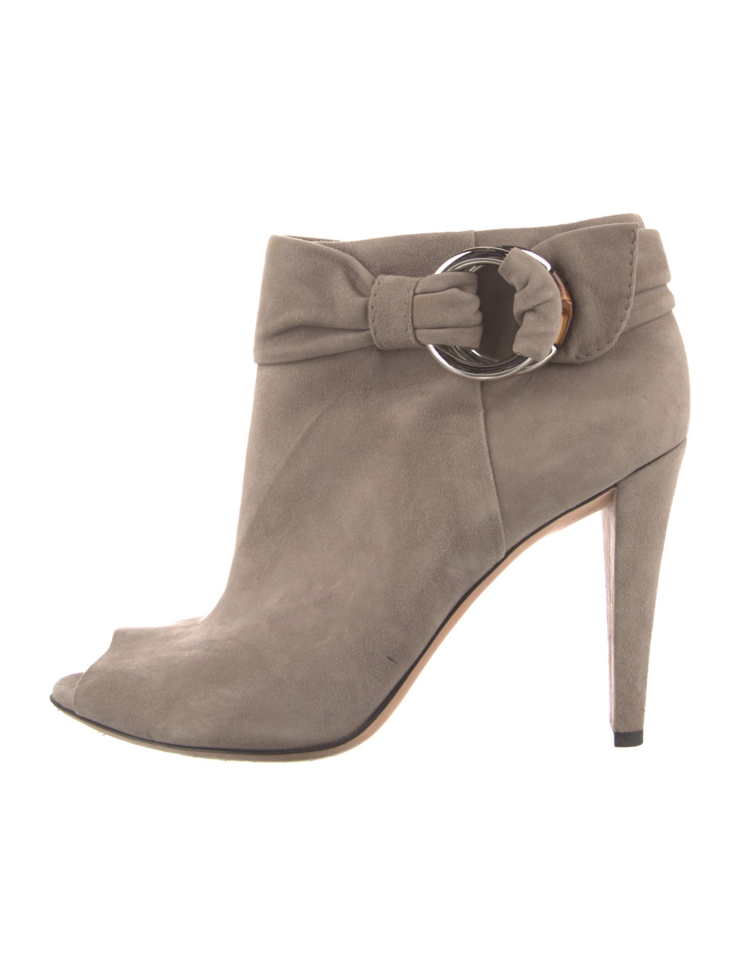 Gucci Suede Pleated Accents Boots