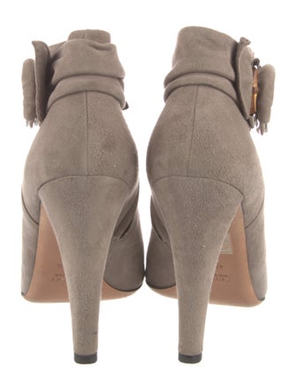 Gucci Suede Pleated Accents Boots