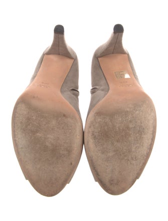 Gucci Suede Pleated Accents Boots