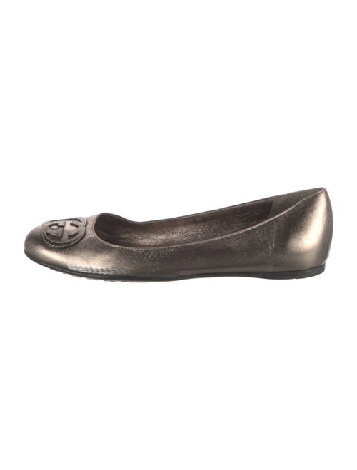 Gucci Interlocking G Logo Leather Ballet Flats