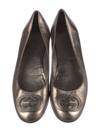 Gucci Interlocking G Logo Leather Ballet Flats