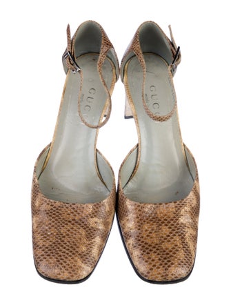 Gucci Python Animal Print D'Orsay Pumps