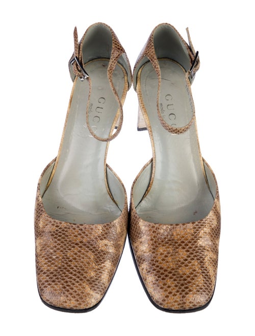 Gucci Python Animal Print D'Orsay Pumps