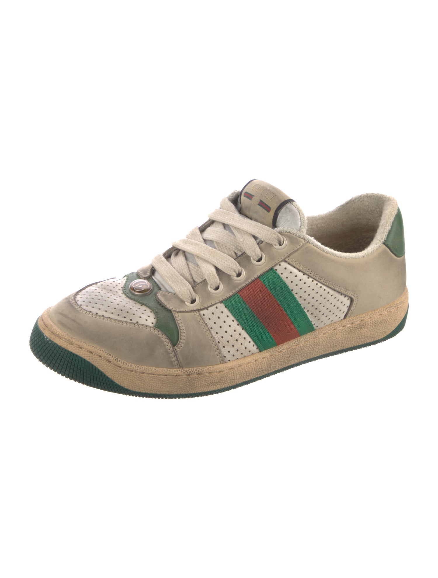 Gucci Web Accent Leather Sneakers