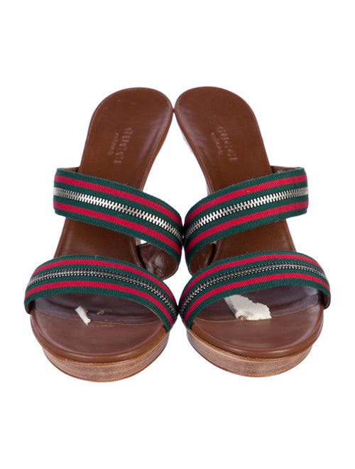 Gucci Web Accent Striped Slides