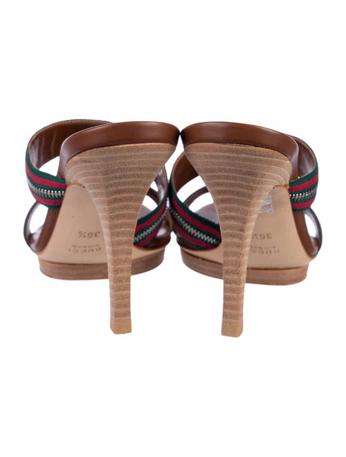 Gucci Web Accent Striped Slides