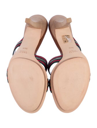 Gucci Web Accent Striped Slides