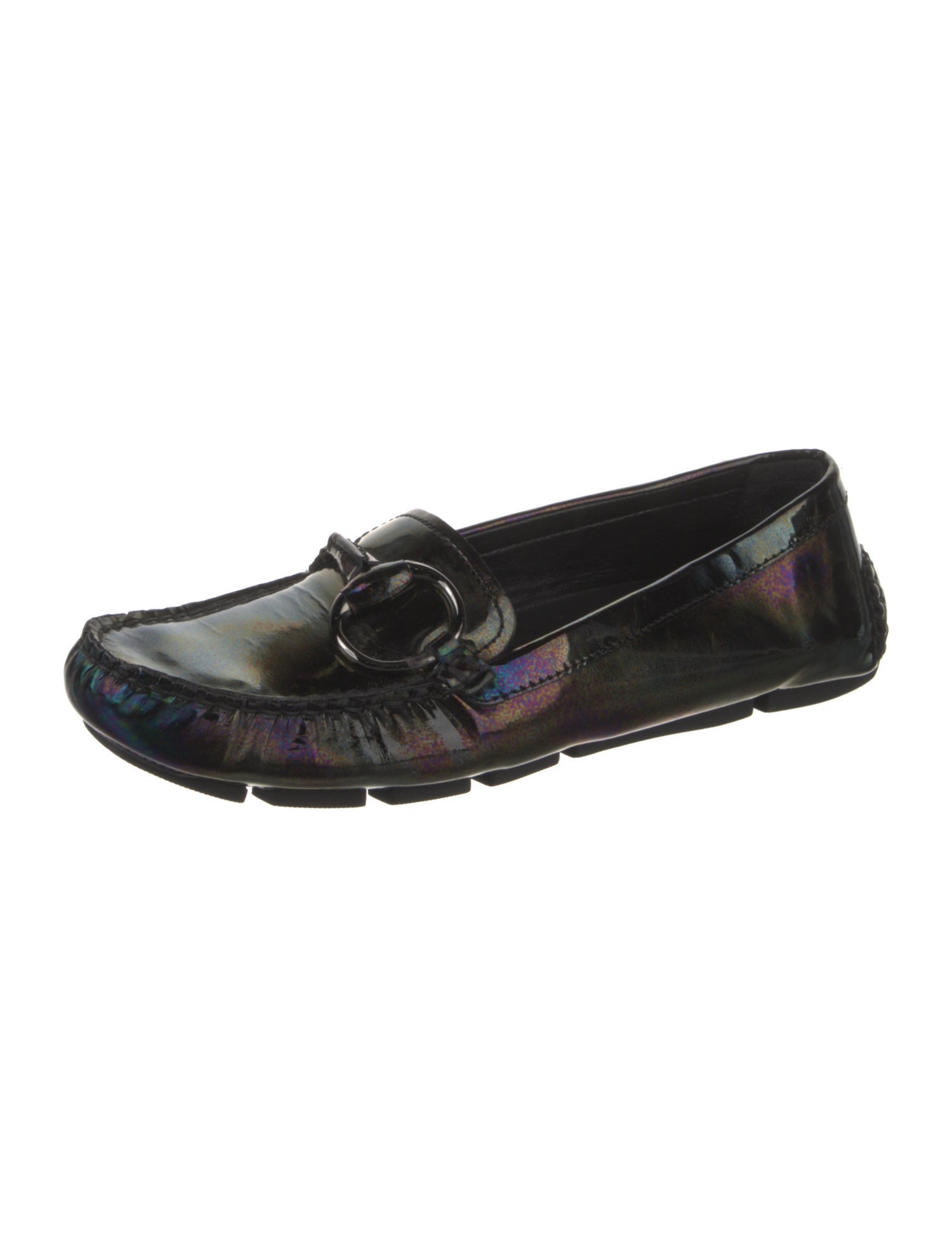Gucci Web Accent Patent Leather Loafers