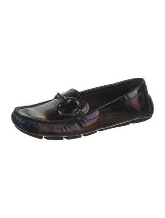 Gucci Web Accent Patent Leather Loafers