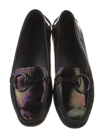 Gucci Web Accent Patent Leather Loafers
