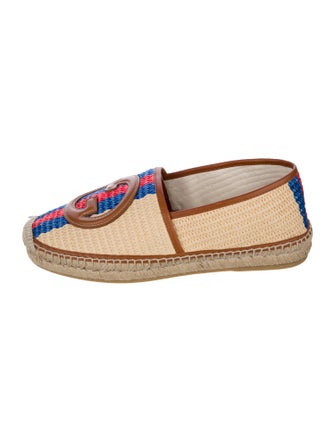 Gucci Interlocking G Logo Straw Espadrilles