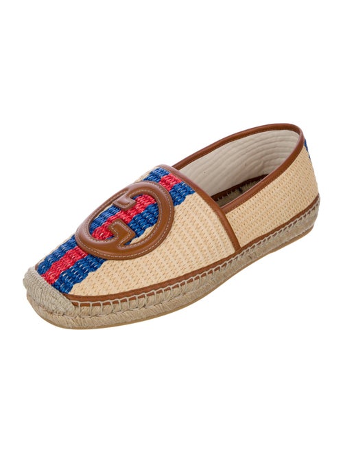 Gucci Interlocking G Logo Straw Espadrilles