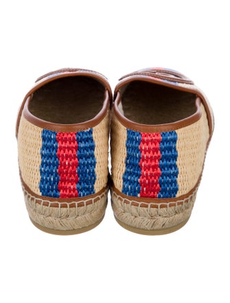Gucci Interlocking G Logo Straw Espadrilles
