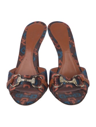 Gucci Horsebit Accent Satin Slides