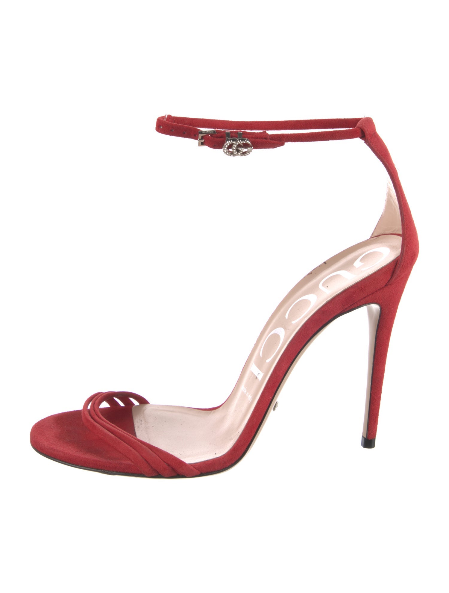 Gucci Double G Logo Suede Sandals