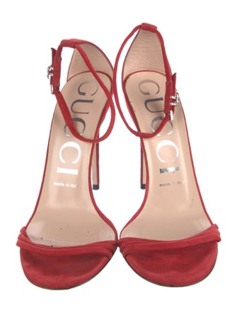 Gucci Double G Logo Suede Sandals