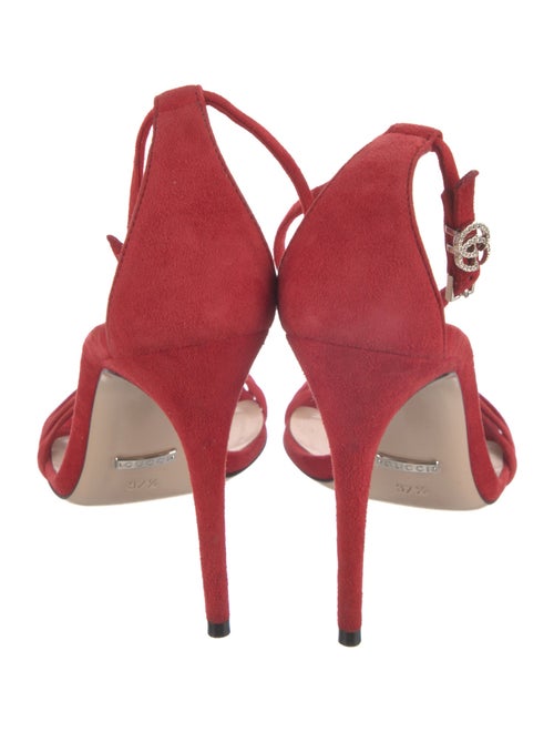 Gucci Double G Logo Suede Sandals