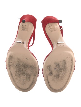 Gucci Double G Logo Suede Sandals