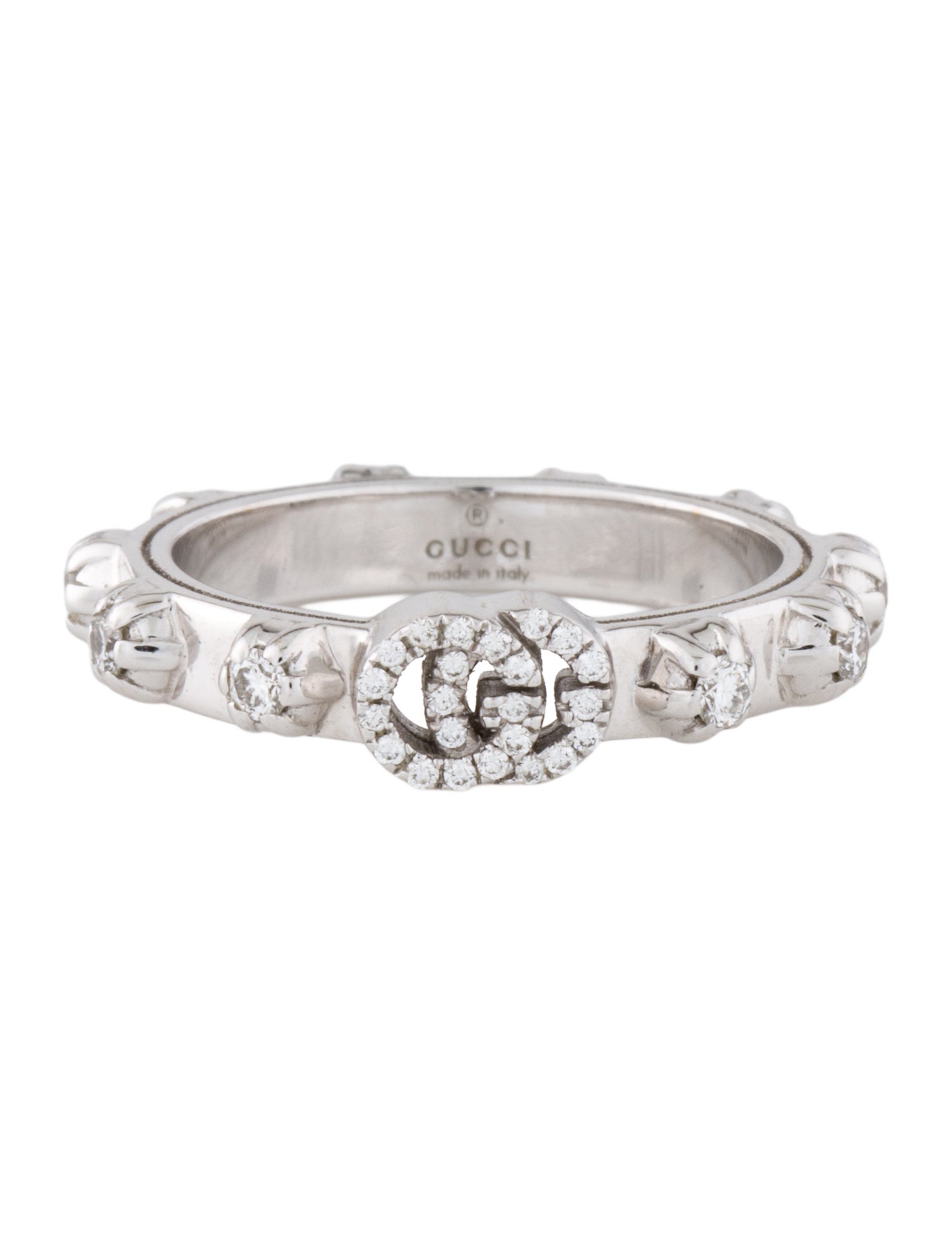 Gucci 18K Diamond Running G Ring