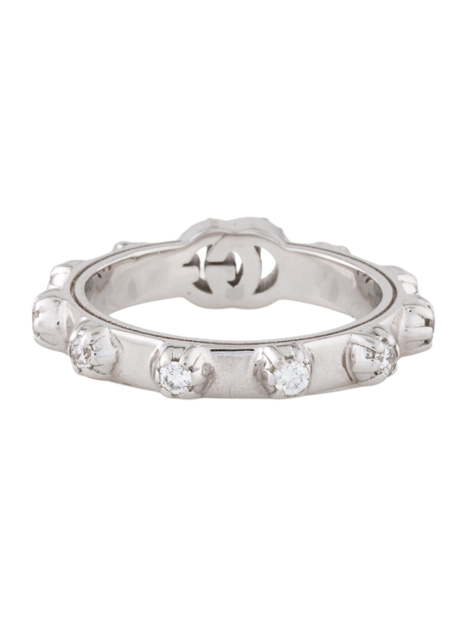 Gucci 18K Diamond Running G Ring