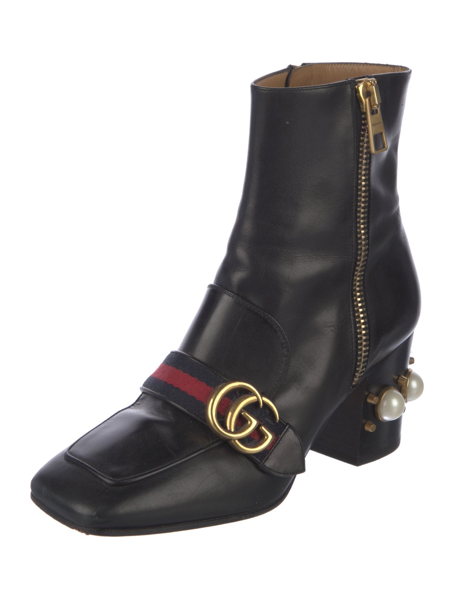 Gucci Leather Studded Accents Boots