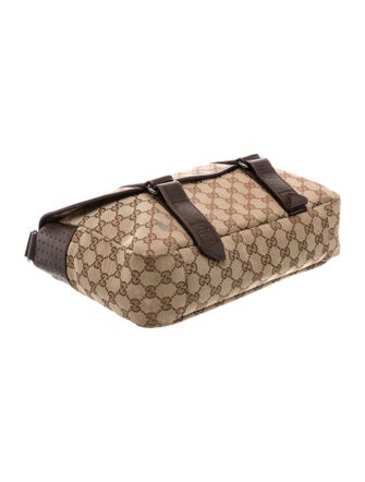 Gucci GG Canvas GG Canvas Double Buckle Flap Crossbody Bag Small