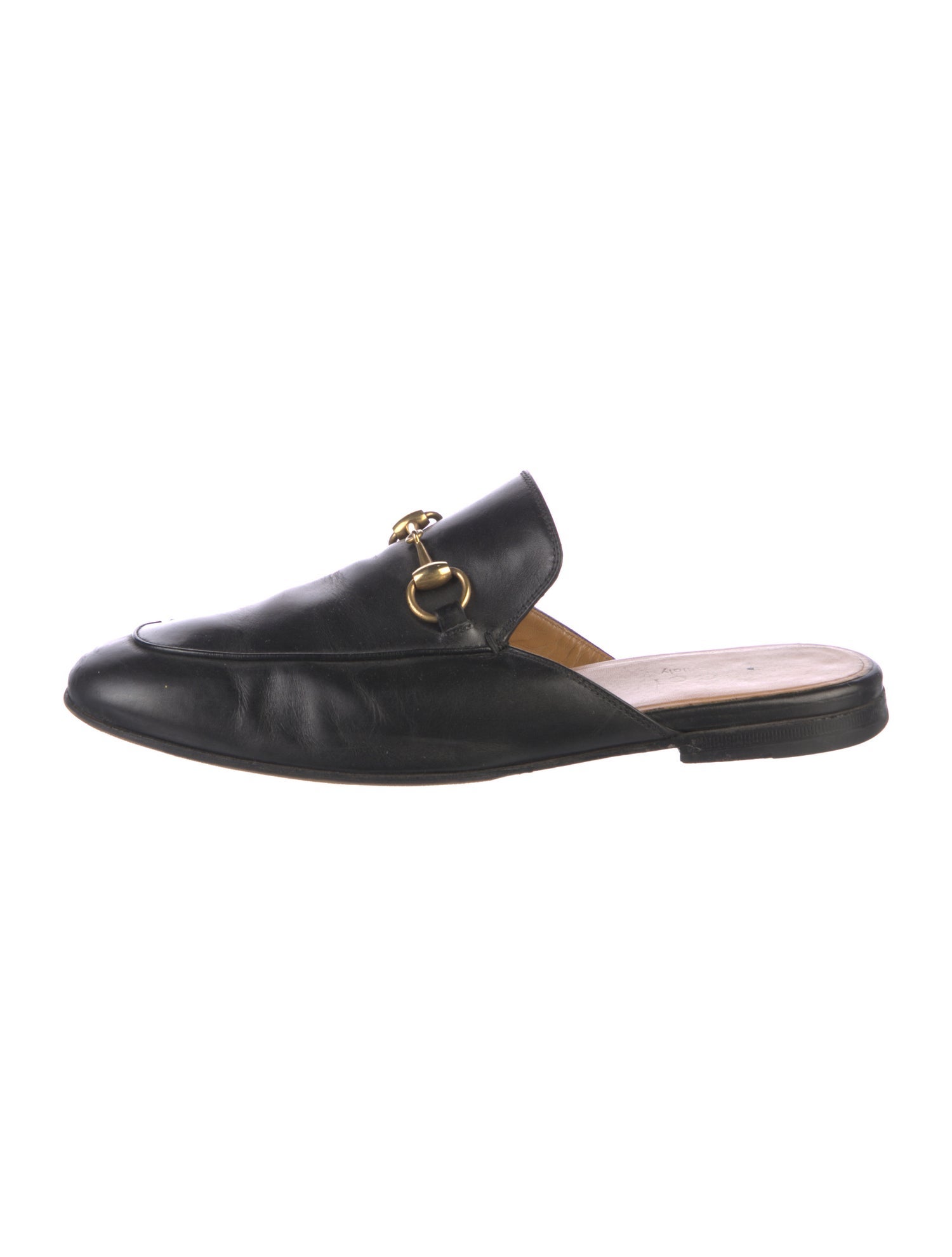 Gucci Horsebit Accent Leather Slippers