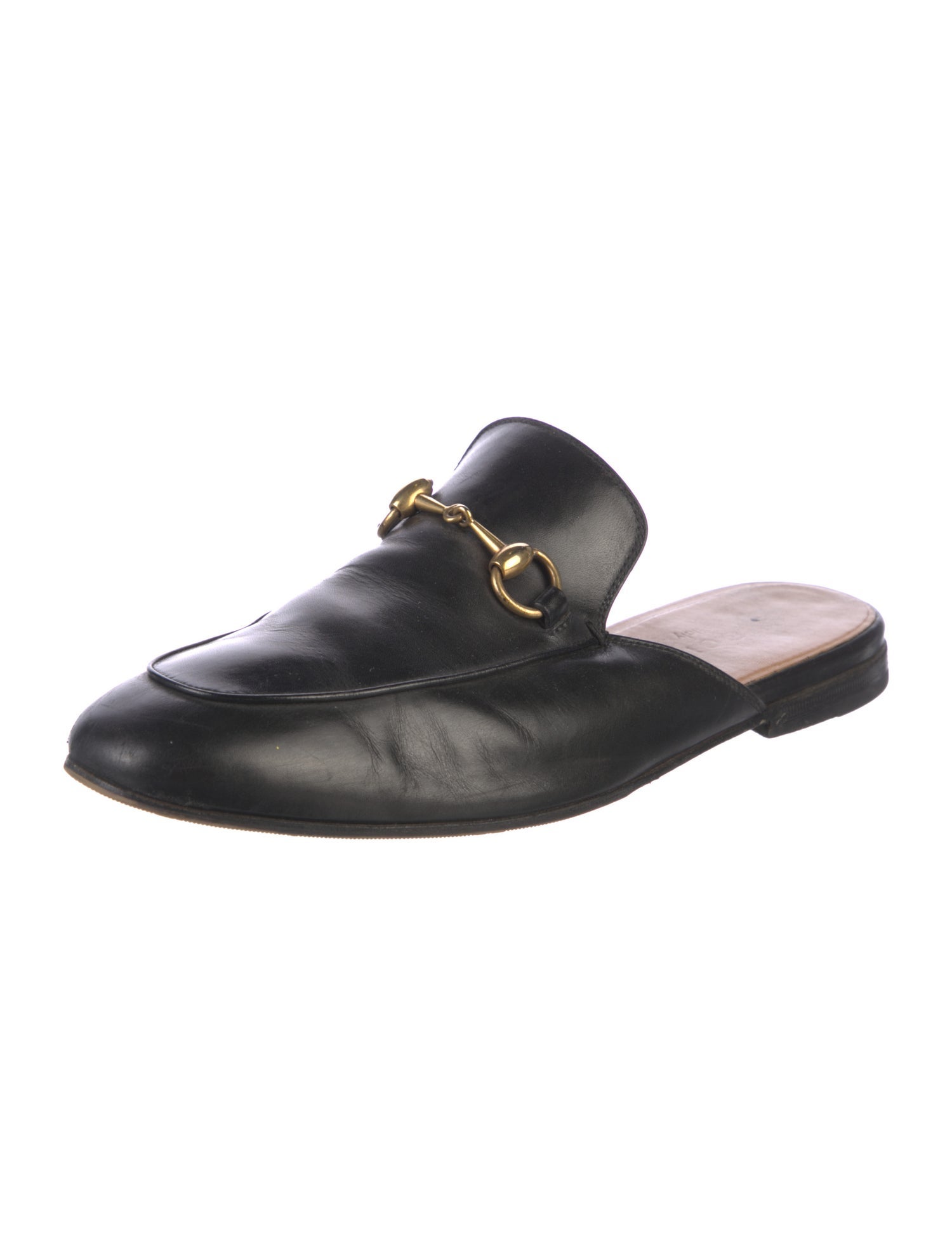 Gucci Horsebit Accent Leather Slippers