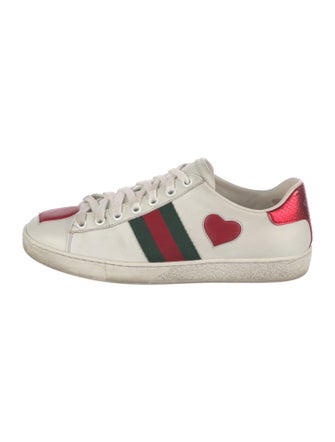 Gucci Web Accent Leather Sneakers