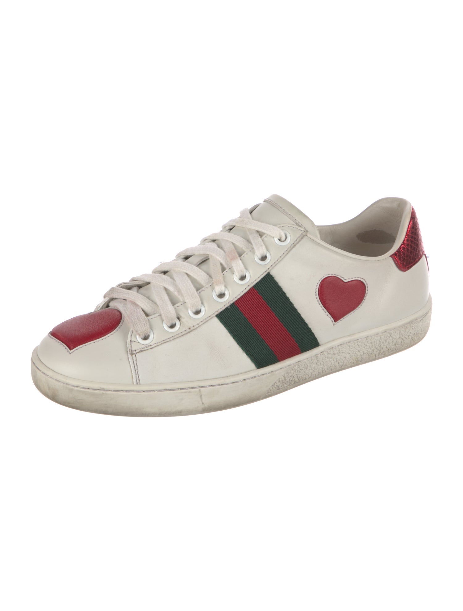 Gucci Web Accent Leather Sneakers