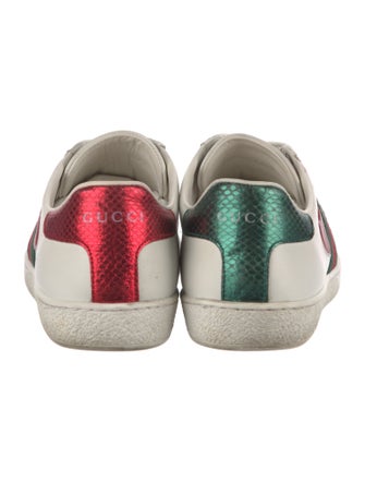 Gucci Web Accent Leather Sneakers