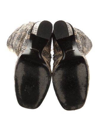 Gucci Horsebit Accent Snakeskin Boots