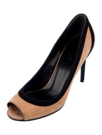 Gucci Suede Colorblock Pattern Pumps