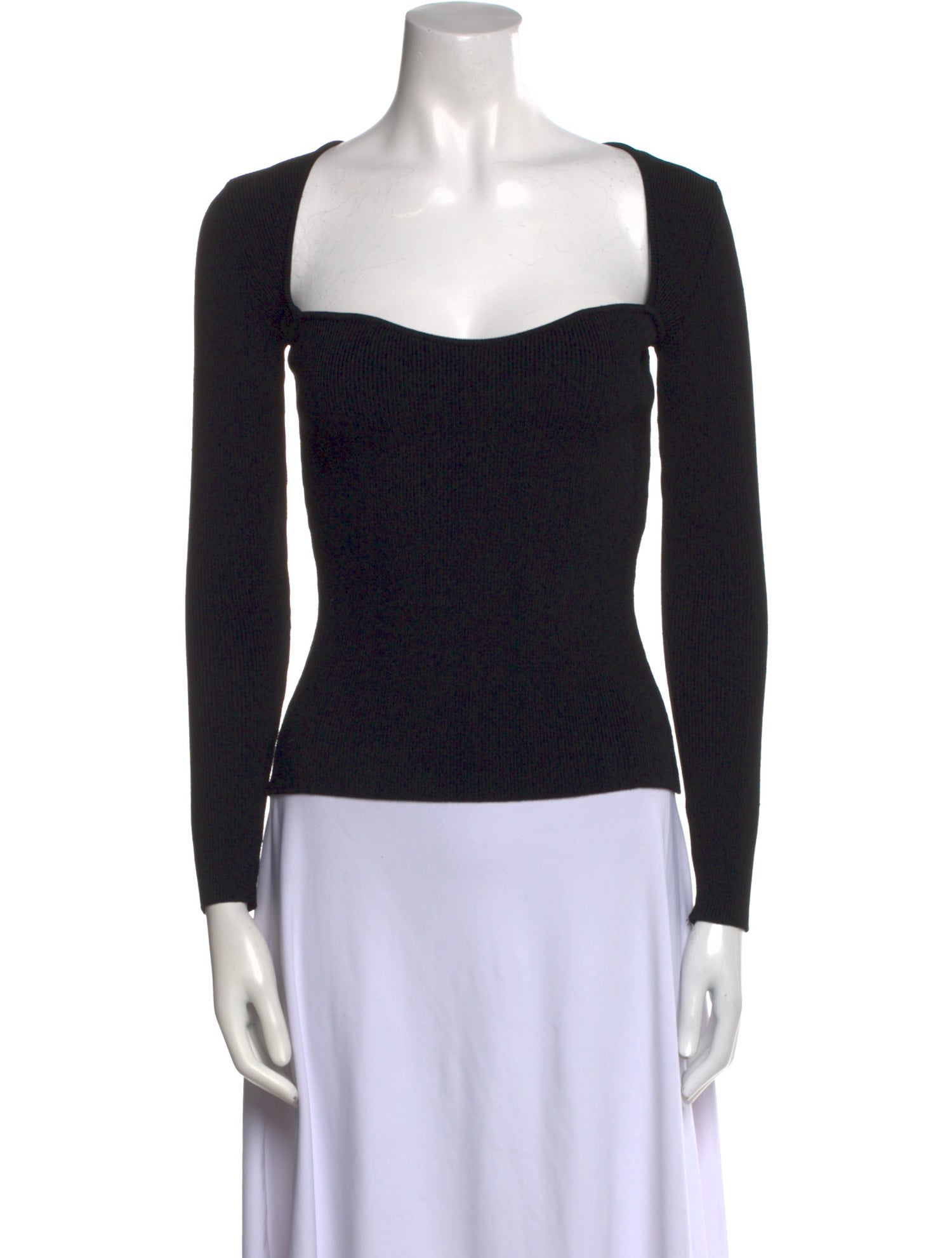 Gucci Square Neckline Long Sleeve Top