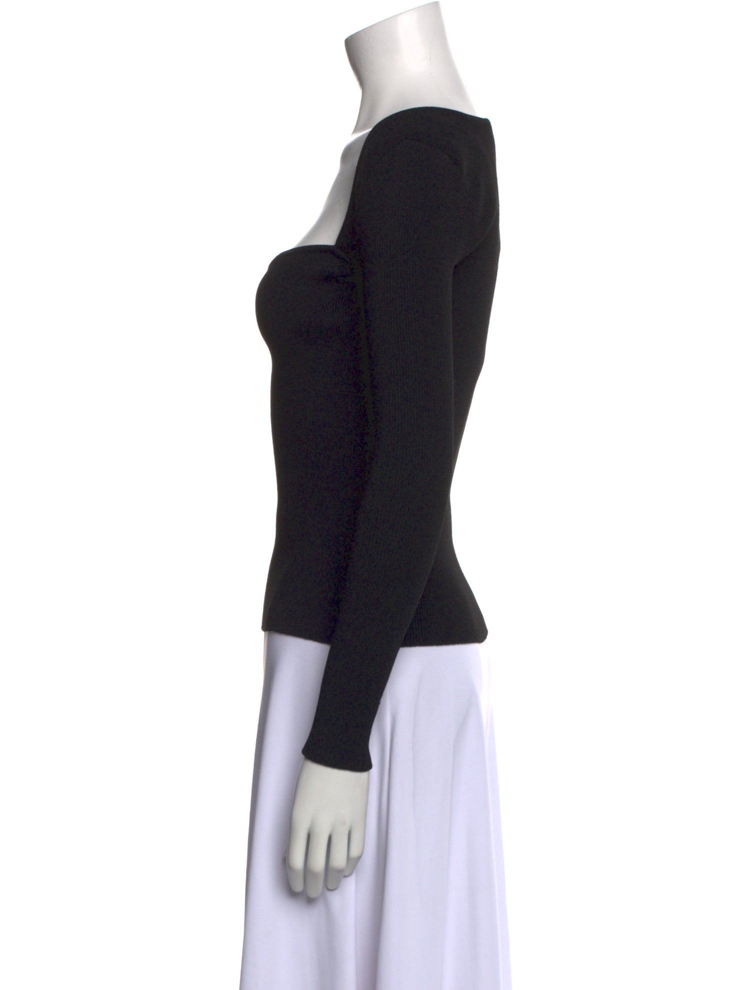 Gucci Square Neckline Long Sleeve Top