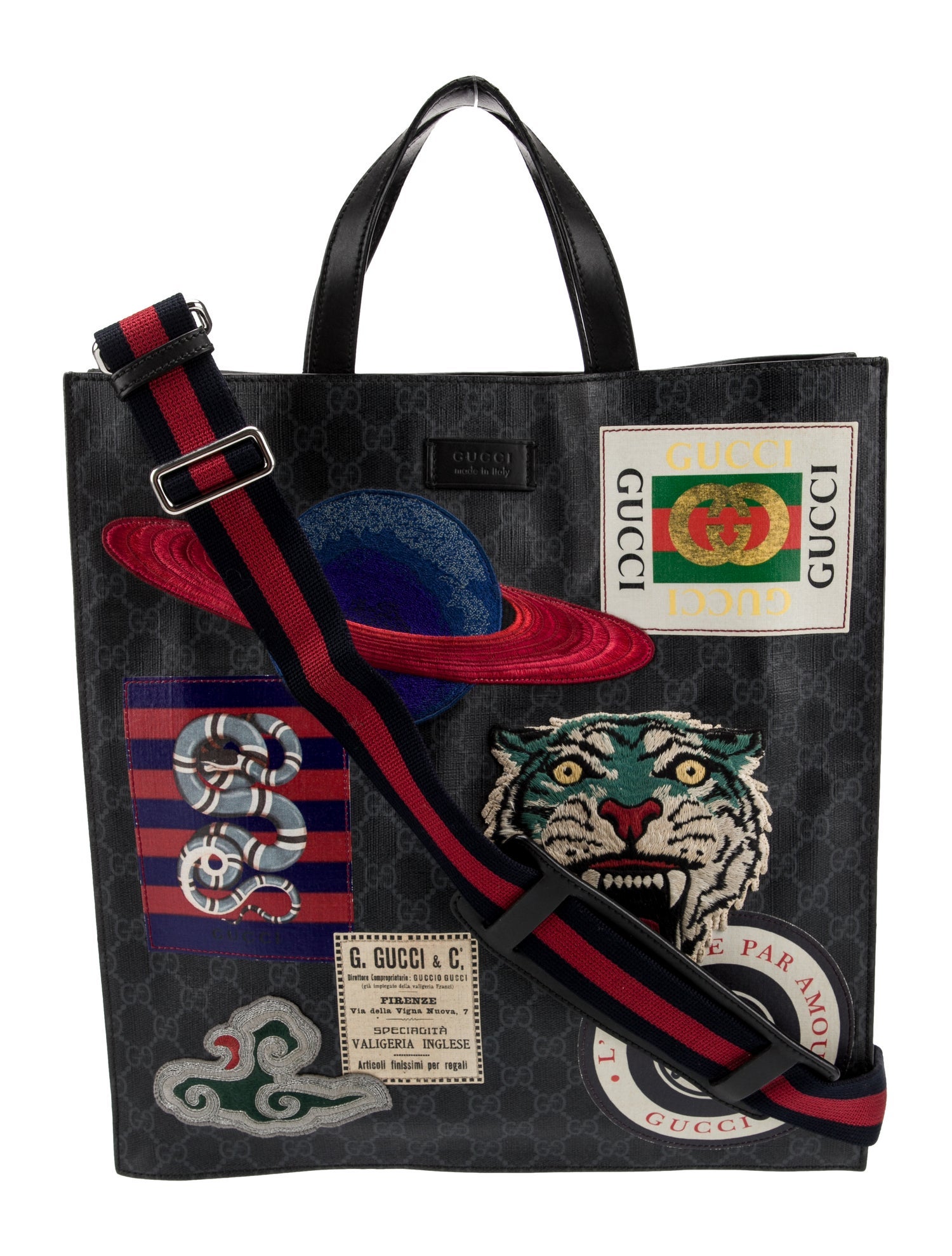 Gucci GG Supreme Night Courrier Vertical Tote