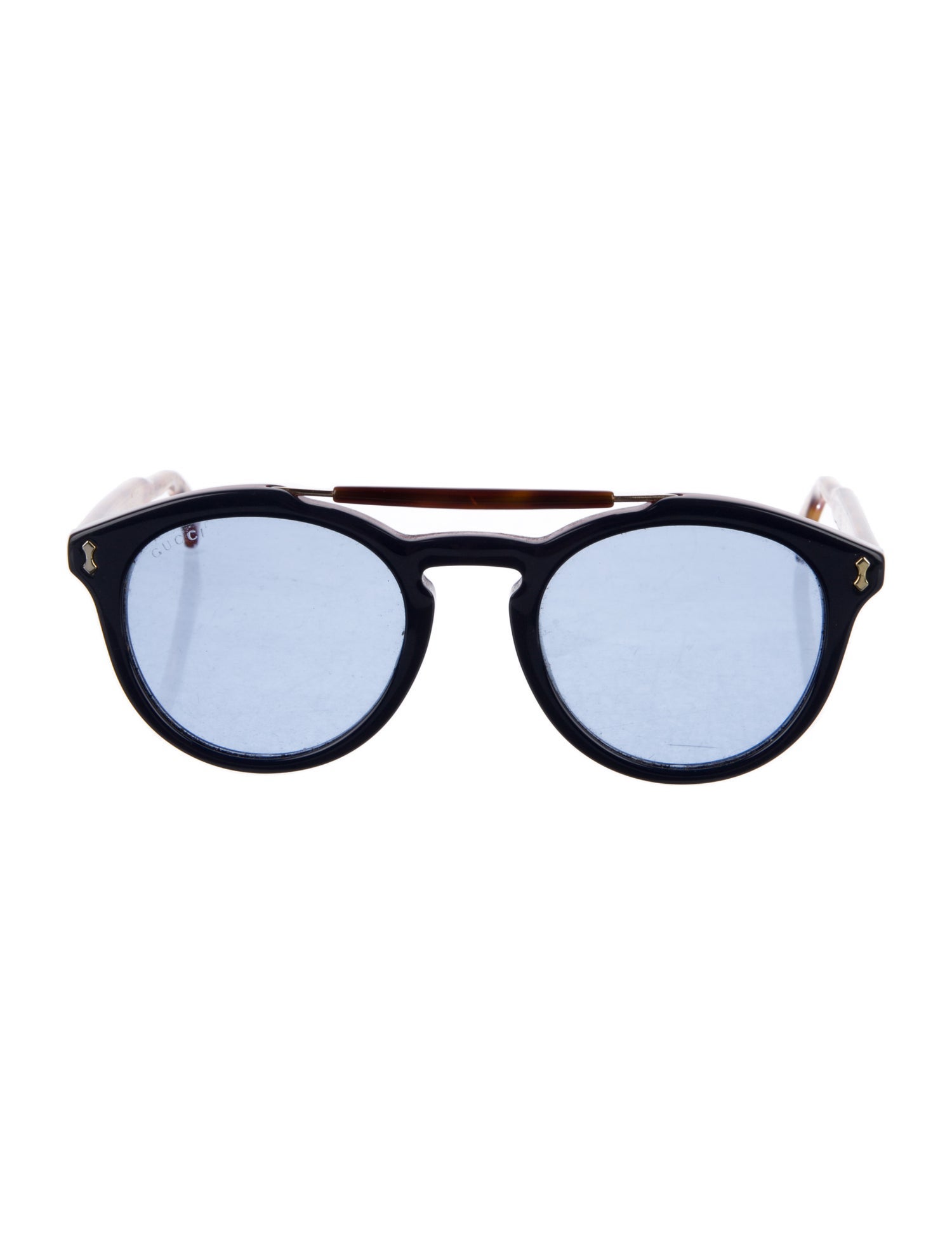 Gucci Sylvie Web Accent Round Sunglasses