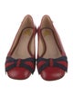 Gucci Sylvie Web Accent Leather Ballet Flats