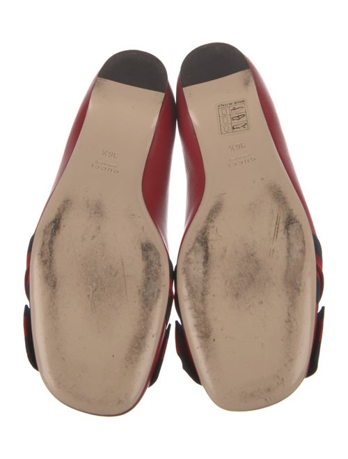 Gucci Sylvie Web Accent Leather Ballet Flats